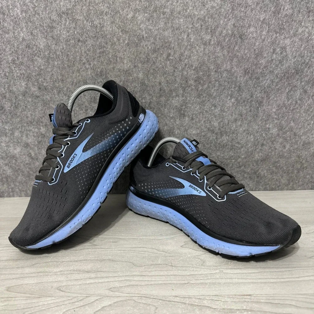 Brooks Men's Black and Light Blue Running Shoes